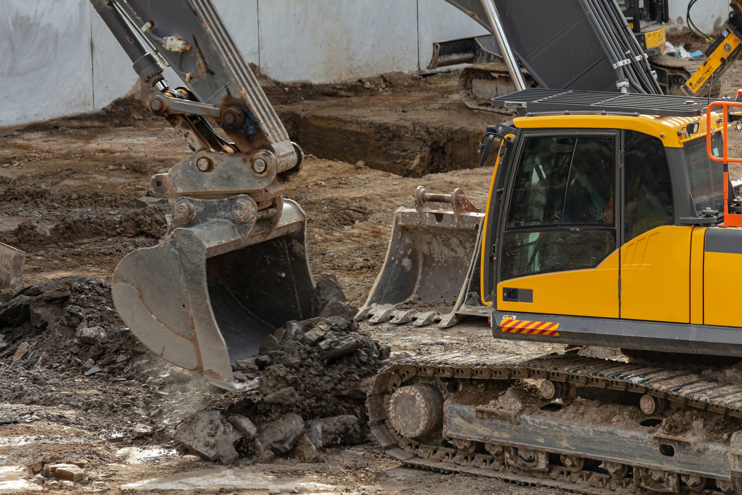 Commercial excavation services with heavy equipment by Dykman Construction
